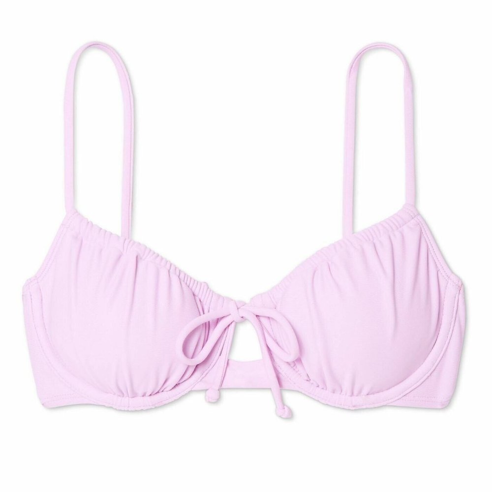 Xhilaration Junior's S (0-2) Shirred Underwire Lavender Bikini Top